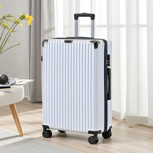 Valise de Voyage Rigide 28 Pouces – Coque ABS, Roues Pivotantes et Serrure à Code , WHITE